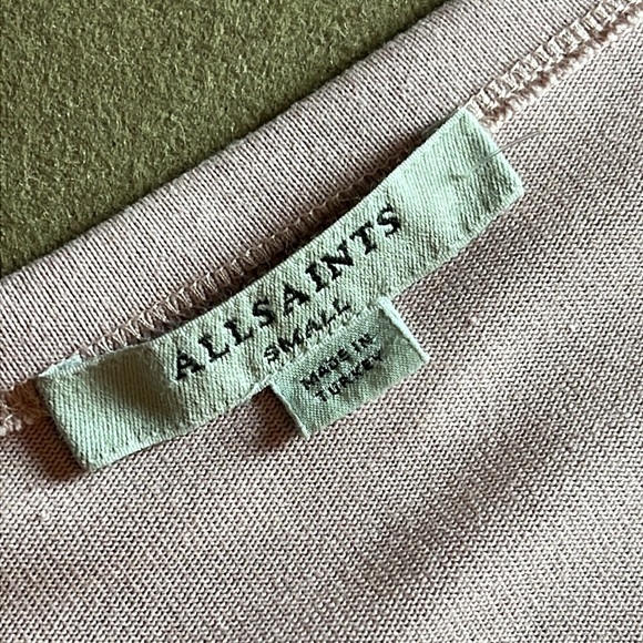 All Saints Rita Tee Long Sleeve Pink/Blush Oversized- Small - Picture 5 of 10